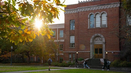 brick building on the University of Oregon campus
